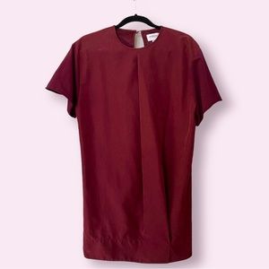 Hyden Yoo New York Burgundy Faux Suede Dress Size 2